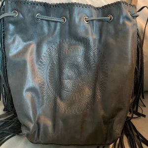 Patricia Nash Fringe Leather Bucket Bag